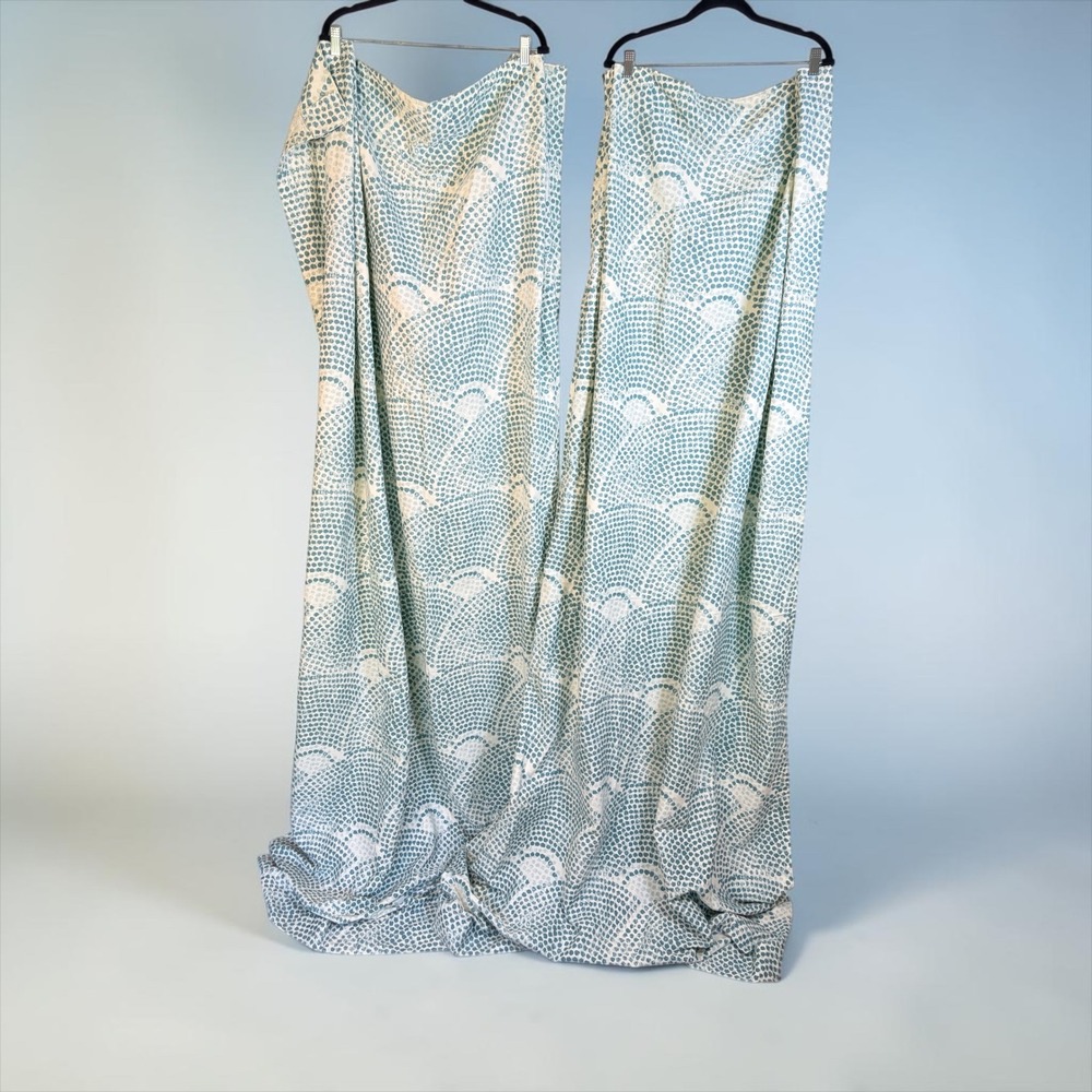 THRESHOLD 54x84 Deep Sage Green Print Cotton Blend Set of 2 Curtain Panels
